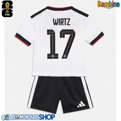 Maglie da calcio Germania Florian Wirtz #17 Prima Maglia Bambino Mondiali 2026  Manica Corta + Pantaloni corti)